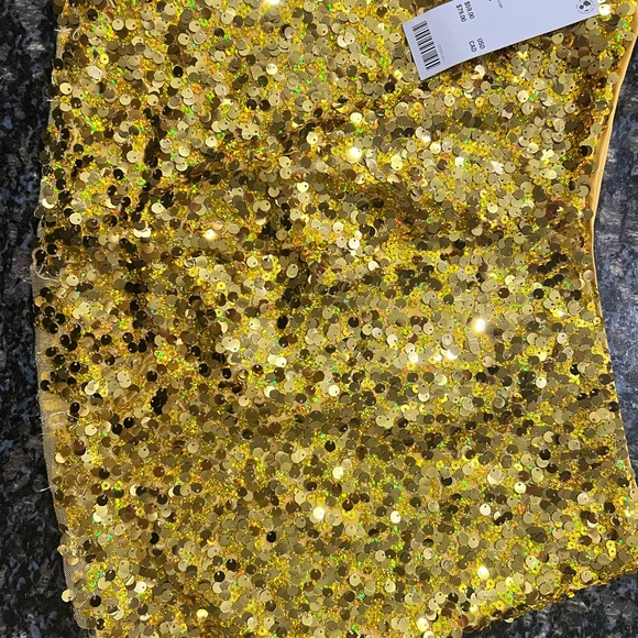 NWT XS URBAN OUTFITTERS GOLD MINISKIRT. BRAND NEW, NEVER WORN.  - Picture 2 of 2